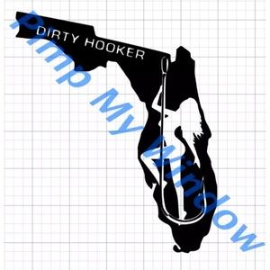 Dirty Hooker Funny Fishing Vinyl Decal